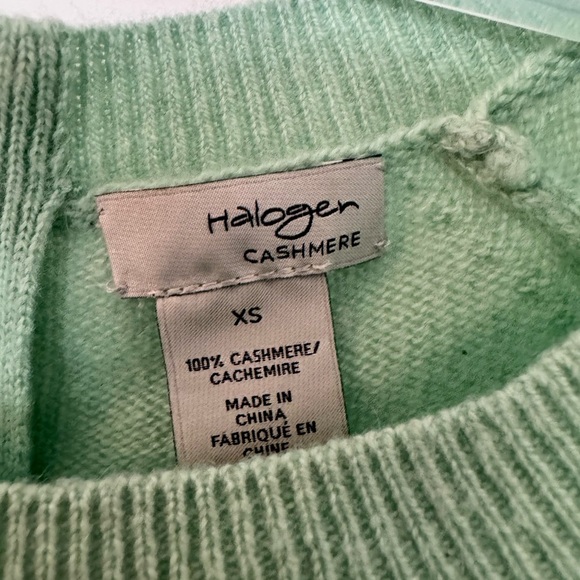 Halogen 100% cashmere lightweight sweater size XS mint green Back‎ Zip - Picture 3 of 9
